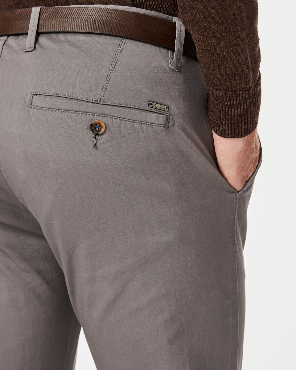 Slim Stretch Cotton Chino, Gunmetal, hi-res